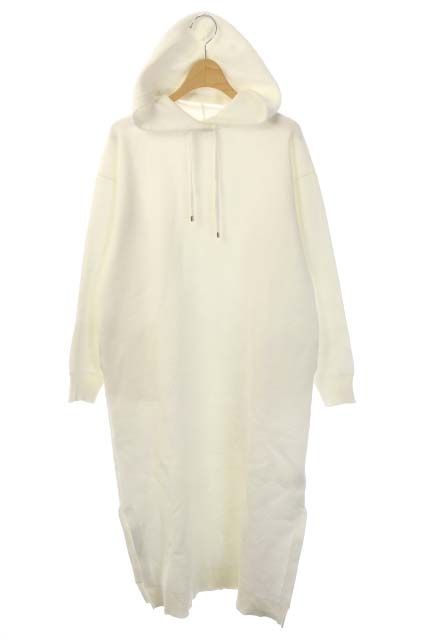 BEAMS LIGHTS(ビームスライツ) パーカー ワンピース ニット ロング 長袖 38 白 ホワイト /HS レディース  38(日本サイズM相当）