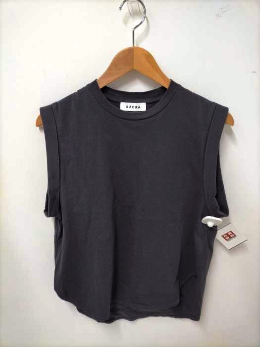SACRA(サクラ) 20SS プレミアムコットン クルーネック ノースリーブ Tシャツ カットソー レディース 38