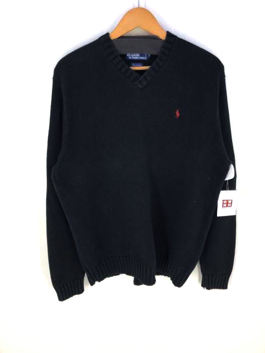 Polo by RALPH LAUREN(ポロバイラルフローレン) ポニー刺繍 Vネックコットンニット メンズ import：XL