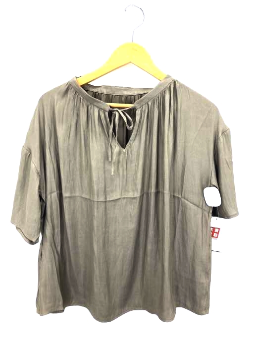 AZUL by moussy(アズールバイマウジー) オープンフロントネックギャザーブラウス レディース  S