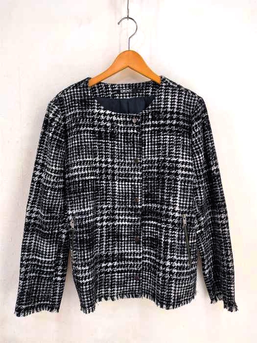 ダナキャランニューヨーク DKNY カットオフデザイン カラーレスジャケット レディース  14