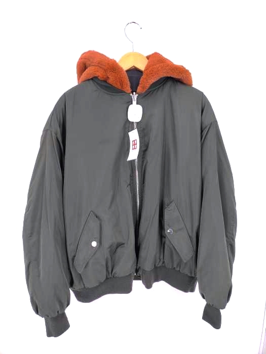 ザラ ZARA リバーシブル エコファー切替 ボンバージャケット レディース import：L