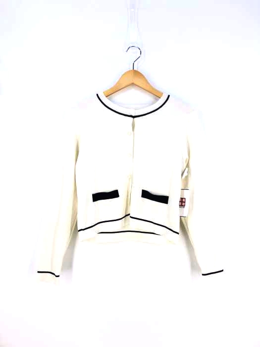 トッコクローゼット tocco closet 着るだけで気持ちが高まるパールボタン配色カーディガン レディース JPN：M