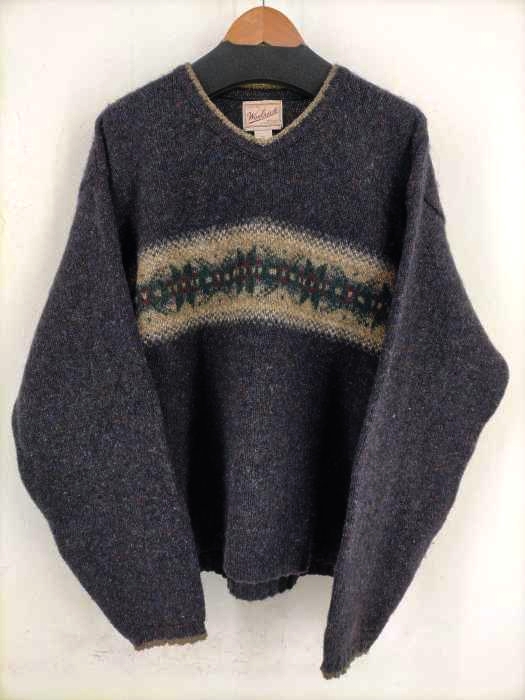 ウールリッチ WOOLRICH 90s USA製 浅Vネック ウールニット メンズ JPN：XL
