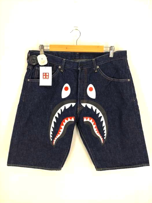 A BATHING APE(アベイシングエイプ) シャーク デニムショーツ メンズ L