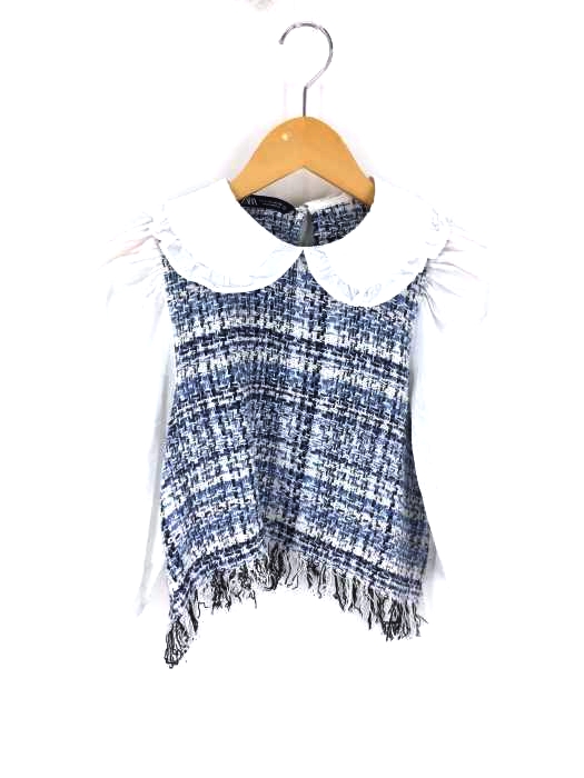ZARA(ザラ) ツイード切替丸襟ブラウス レディース JPN：S