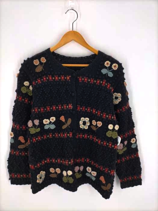 USED古着(ユーズドフルギ) 90S 花柄刺繍 ニットボタンカーディガン レディース JPN：M