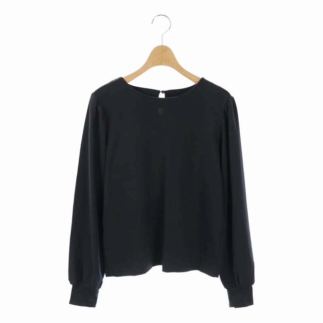 NATURAL BEAUTY BASIC(ナチュラルビューティーベーシック) 21SS ボリュームスリーブカットソー 切替 長袖 M 黒 チャコールグレー ブラック /HK ■OS レディース  M