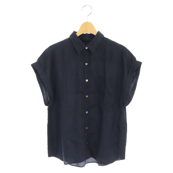 Spick and Span(スピックアンドスパン) スピック&スパン Spick&Span サイドベンツシャツ 半袖 ロールアップ リヨセル 紺 ネイビー /MY ■OS レディース レディース  表記なし