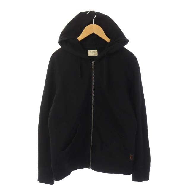Nudie Jeans(ヌーディージーンズ) パーカー ジップアップ フード 長袖 S 黒 ブラック /HK レディース  S