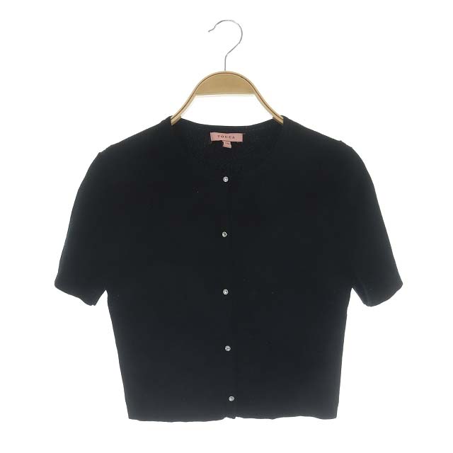TOCCA(トッカ) カーディガン ニット リブ 半袖 XS 黒 ブラック /AO レディース  XS