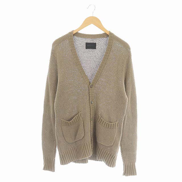 LOUNGE LIZARD(ラウンジリザード) ローゲージ カーディガン ニット 長袖 Vネック 前開き 2 茶 ブラウン /CM ■OS メンズ  2（日本サイズM相当）