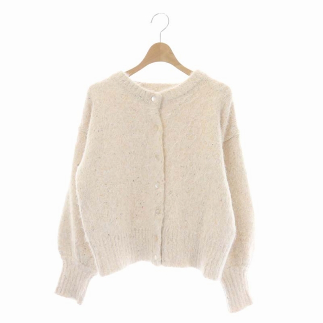 NATURAL BEAUTY BASIC(ナチュラルビューティーベーシック) 21AW カーディガン ニット 長袖 前開き M アイボリー オレンジ /CM レディース  M