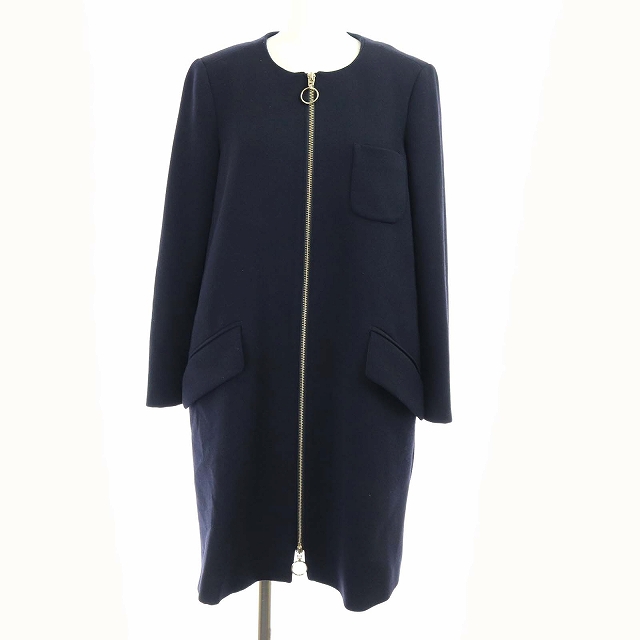 MAX & CO.(マックスアンドコー) マックス&コー MAX&CO. ノーカラーコート アウター ロング ミドル ジップアップ 36 S 紺 ネイビー /KH レディース レディース  36（S）