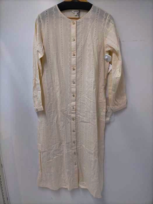 moussy(マウジー) EYELET NOCOLLAR LONG SHIRT レディース  FREE