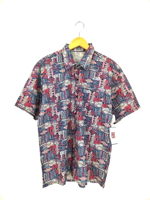 THAI SILK(タイシルク) 総柄 S/S シルクシャツ メンズ import：L