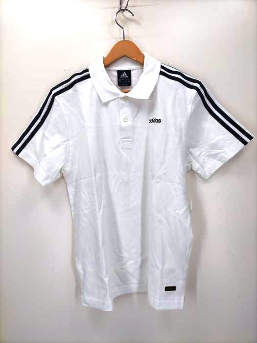 adidas(アディダス) 00S 胸ロゴ刺繍 サイドラインポロシャツ メンズ JPN：L