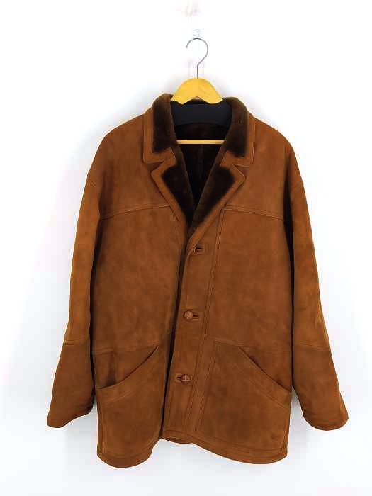 ユーズドフルギ USED古着 スペイン製 CURPESA naturpiel ダブルフェイス ムートンランチコート メンズ import：L