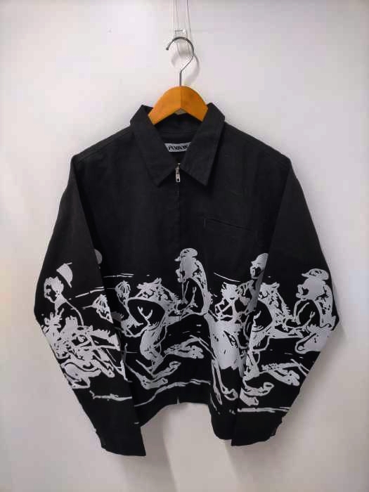 ユーズドフルギ USED古着 {{POISON FOREVER}} 総柄ジップブルゾン メンズ JPN：XL