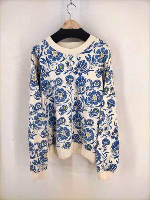 ユーズドフルギ USED古着 {{FLOWER OF THE UNIVERSE}} BLUE FLOWER SWEAT メンズ JPN：L