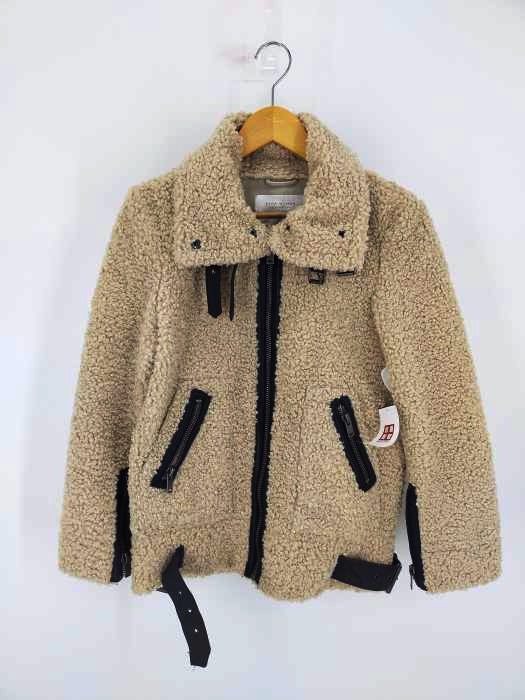 ザラ ZARA Sherpa Leather Detail Jacket レディース import：XS