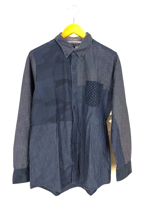 トミーヒルフィガー TOMMY HILFIGER REAL INDIGO パッチワークシャツ メンズ JPN：L