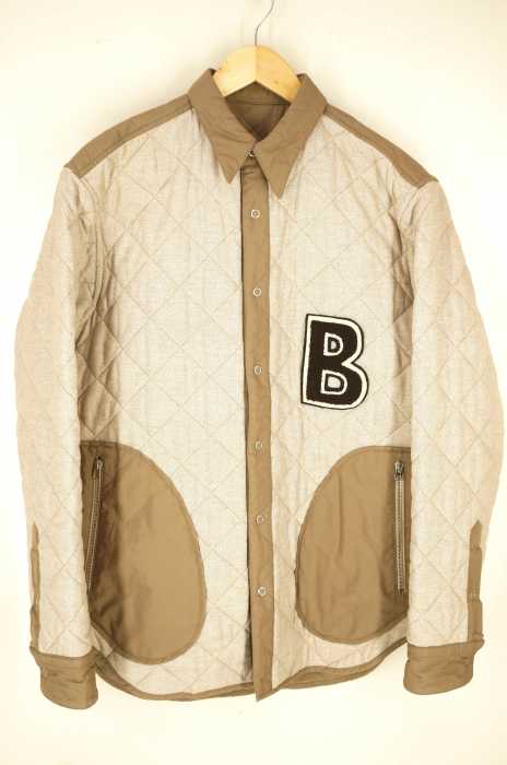 UMIT BENAN(ウミットベナン) 14-15A/W QUILTED PUFFY SHIRT BEIGE MELANGE-BROWN POPLIN メンズ アウター ジャケット
