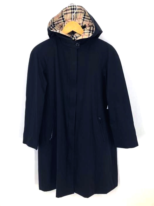 BURBERRY LONDON(バーバリーロンドン) 裏地ノバチェックフーデッドステンカラーコート レディース JPN：9号
