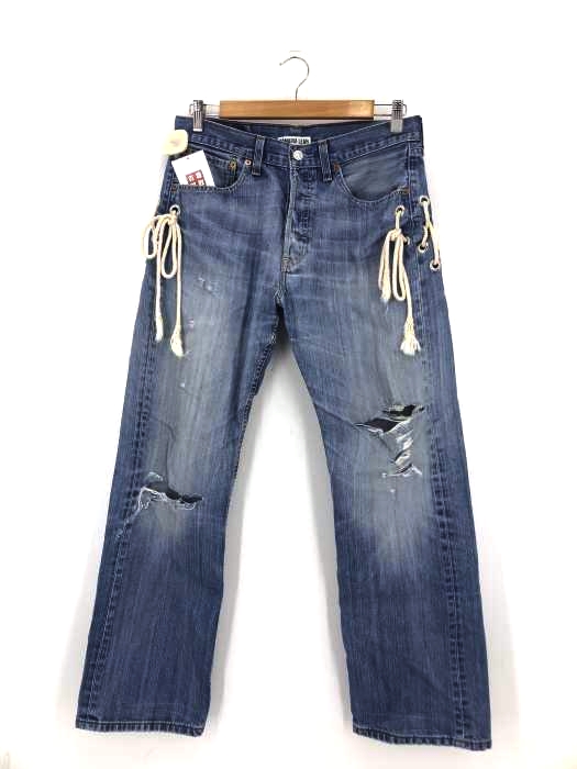 Levis(リーバイス) SAMARIA LEAH ボタンフライ レースアップ ダメージデニムパンツ レディース  W32 L30