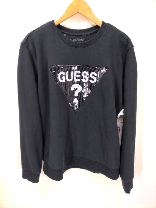 GUESS(ゲス) ロゴスパンコール スウェット トレーナー レディース JPN：L