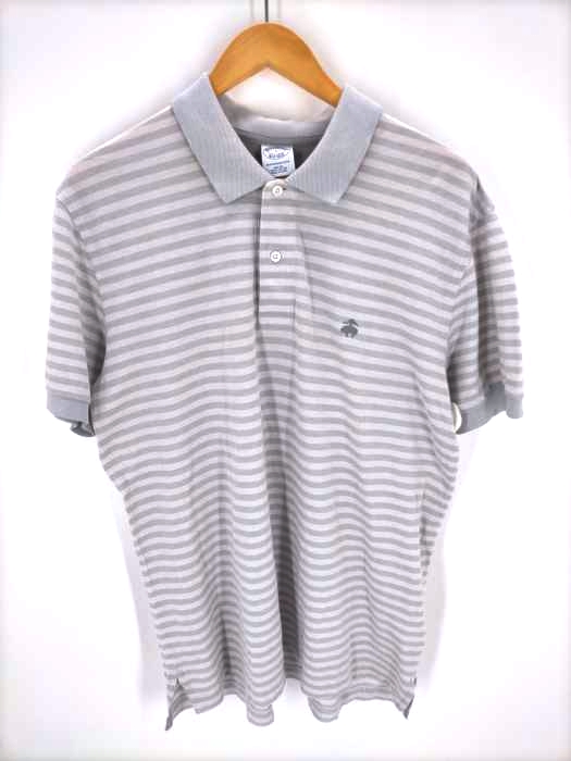 BROOKS BROTHERS(ブルックスブラザーズ) SLIM FIT ロゴ刺 繡ボーダーポロシャツ メンズ JPN：L