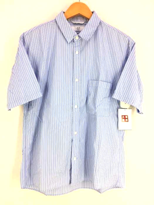 417 by EDIFICE(フォーワンセブンバイエディフィス) ストライプ 半袖シャツ メンズ  S