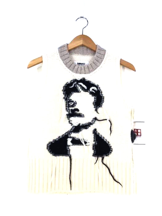 MM6 Maison Margiela(エムエムシックス メゾンマルジェラ) Unfinished Sleeveless Wool Sweater グラフィックウールニットベスト レディース import:S