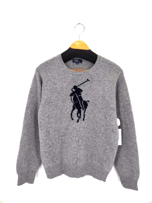 ポロバイラルフローレン Polo by RALPH LAUREN フロントビッグポニー ウールクルーネックニット メンズ  170