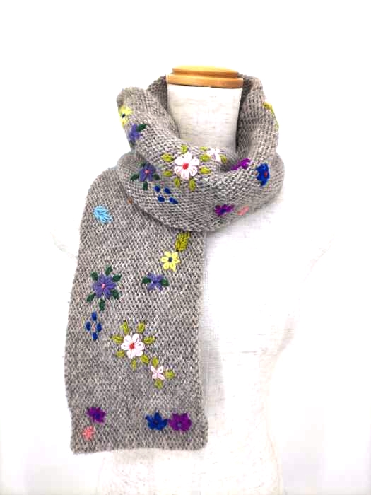 ビームスボーイ BEAMS BOY 花刺繍 マフラー レディース 表記無
