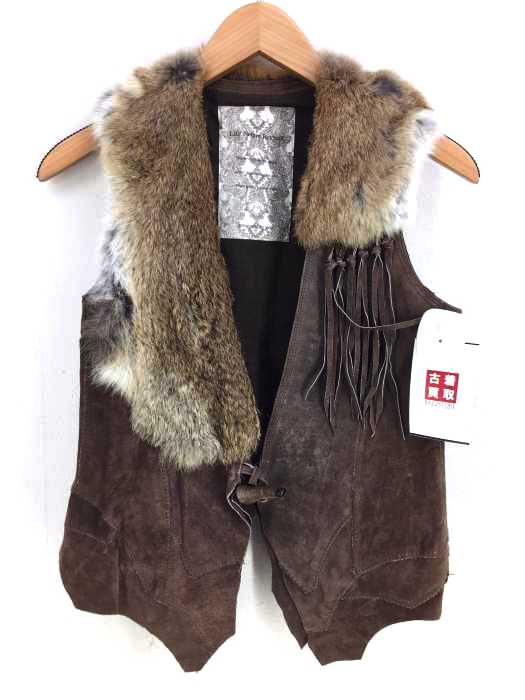 LIFE NATURE RESPECT by goa(ライフネイチャーリスペクトゴア) ラビットファー付き Pig leather ベスト レディース  F