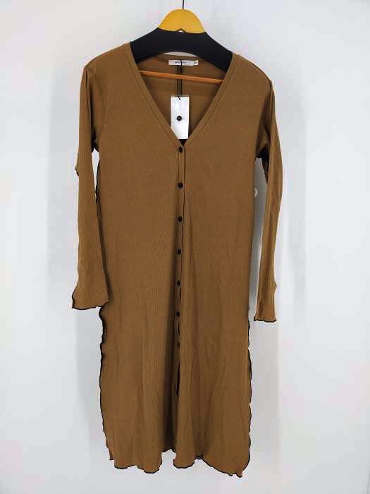 moussy(マウジー) RIB LONG CARDIGAN レディース  FREE