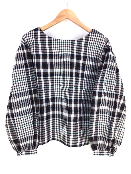 moussy(マウジー) CHECK PUFF SLEEVE BLOUSE レディース  FREE