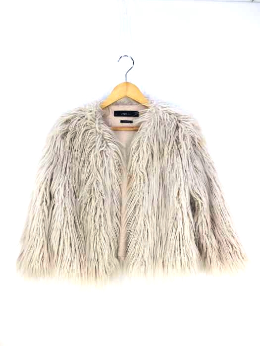 ザラ ZARA フェイクファージャケット レディース import：M