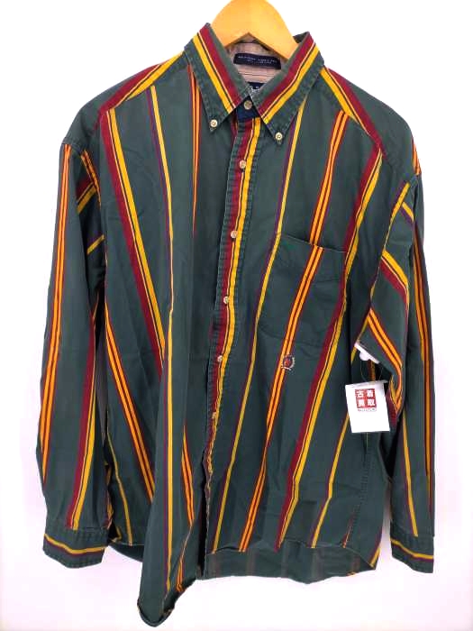 トミーヒルフィガー TOMMY HILFIGER MADE IN TAIWAN マルチストライプBDシャツ メンズ import：M