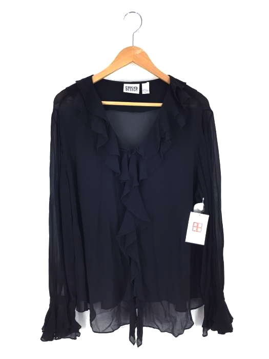 USED古着(ユーズドフルギ) シルクフリル装飾ブラウス レディース トップス シャツ・ブラウス