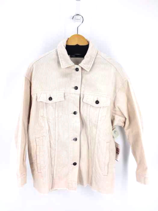 ZARA(ザラ) 裾カットオフ加工 コーデュロイトラッカージャケット レディース JPN：M