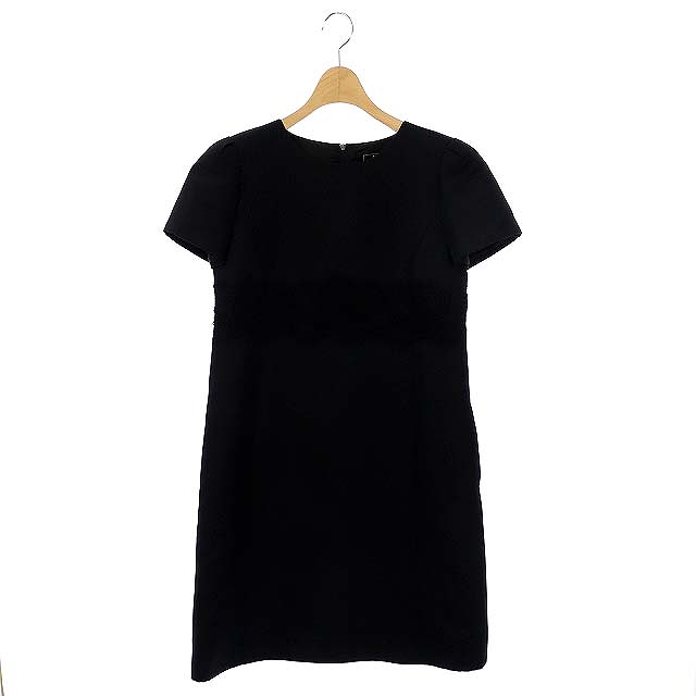 FOXEY(フォクシー) フォクシーブティック  FOXEY BOUTIQUE ウエストレースワンピース 半袖 ひざ丈 38 黒 ブラック 32057 /CM ■OS レディース レディース  38(日本サイズS相当）