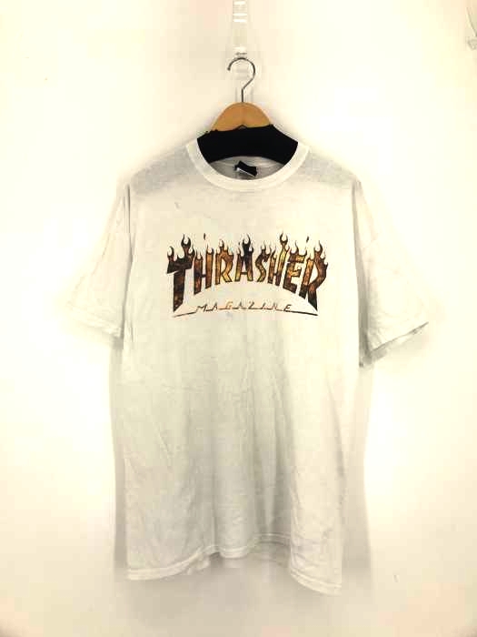 THRASHER(スラッシャー) ファイヤーパターン ロゴプリントS/Sカットソー メンズ import：XL