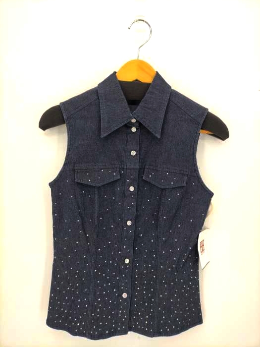ユーズドフルギ USED古着 {{ANTONIO FUSCO JEANS}} ビジューデニムベスト レディース import：S