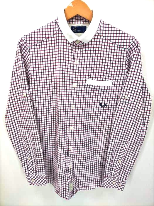 FRED PERRY(フレッドペリー) ロゴ刺繍 タッターソールチェックシャツ メンズ JPN：S