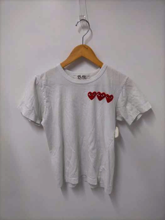 PLAY COMME des GARCONS(プレイコムデギャルソン) AD2001 トリプルハートクルーネックTシャツ レディース JPN：M
