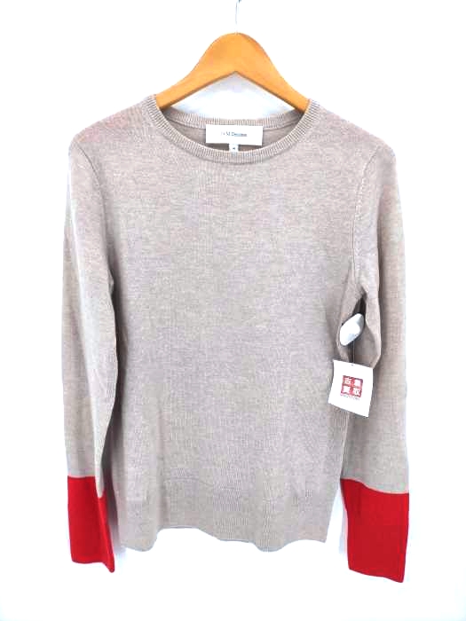 ジェイアンドエムデヴィッドソン J&M Davidson 袖切替カシミヤ混ウールセーター レディース import：M