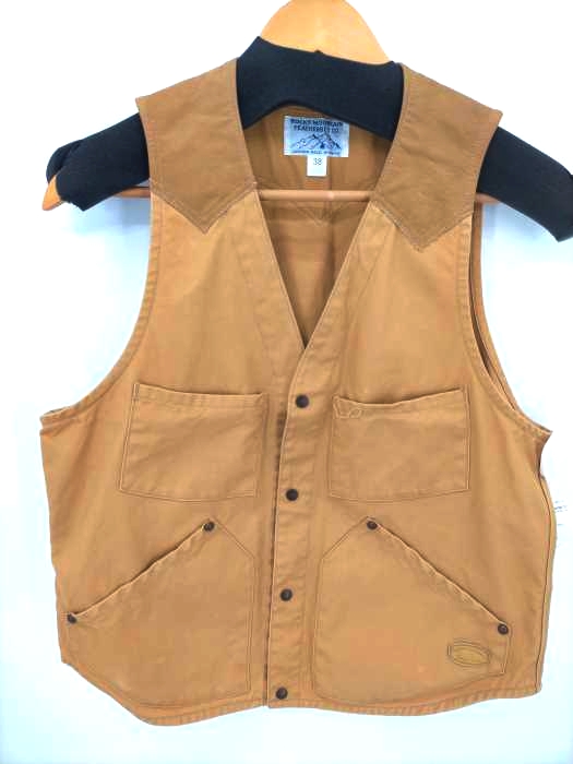 ロッキーマウンテンフェザーベッド Rocky Mountain FeatherBed ヨークレザー切り替えワークベスト メンズ US：38