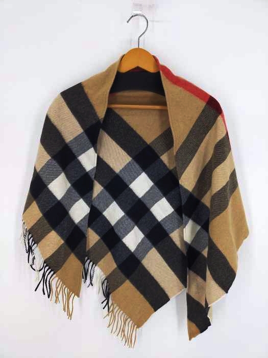 バーバリー BURBERRY ウールチェックスカーフ レディース 表記無